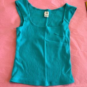 NWOT BDG Urban Outfitters Women's Turquoise Ribbed Tank Top